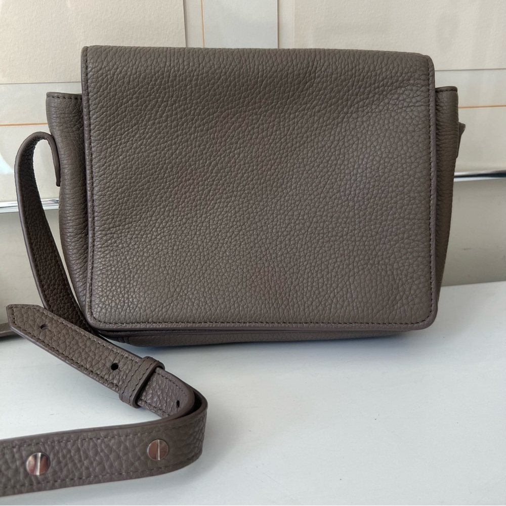 Leatherology Addison Crossbody Purse Grey/Taupe